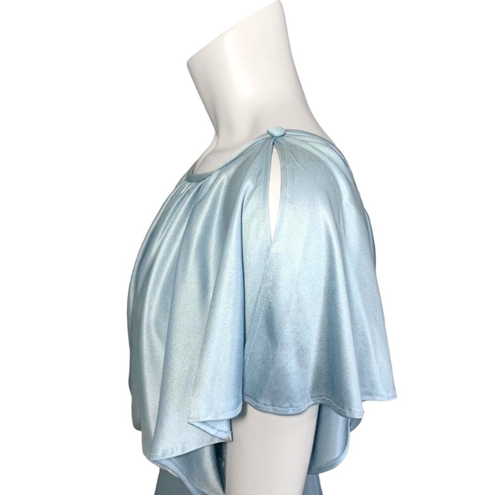 VINTAGE 1970s Ice Blue Gown - Picture 7 of 7